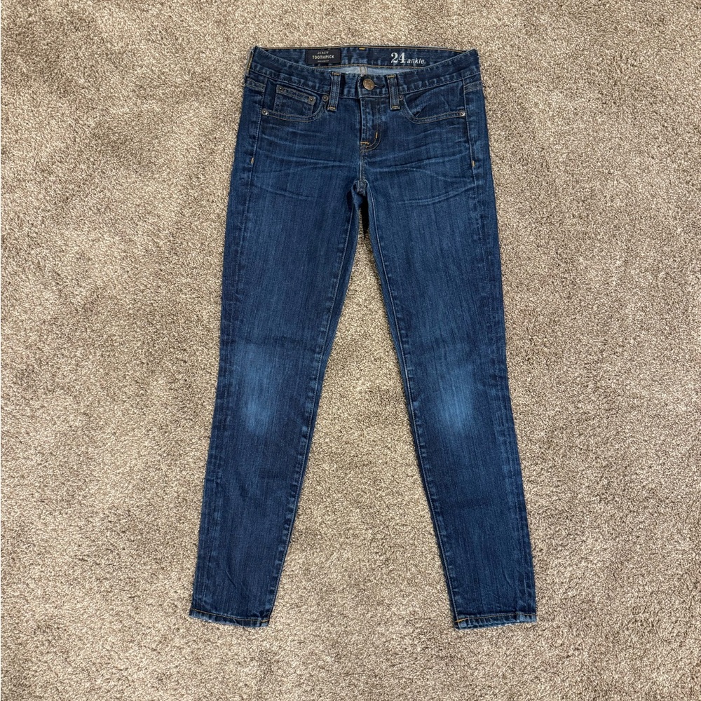 J. Crew Medium Wash Toothpick Jeans - 24 Ankle